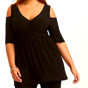 Torrid Cold Shoulder Babydoll Top